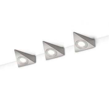 Trio Leuchten ECCO Wandleuchte LED Nickel-Matt, 3-flammig