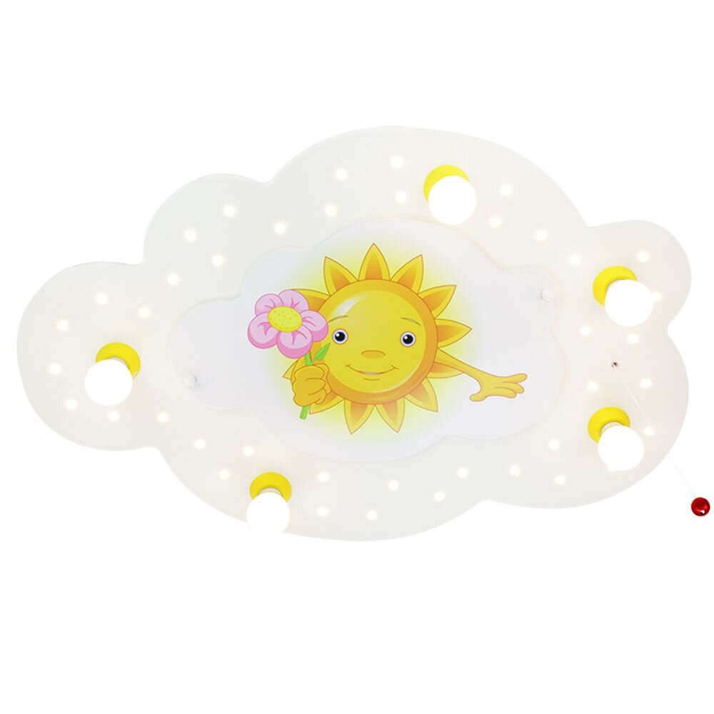 Elobra SONNE MIT BLUME Deckenleuchte Gelb, 5-flammig main product photo