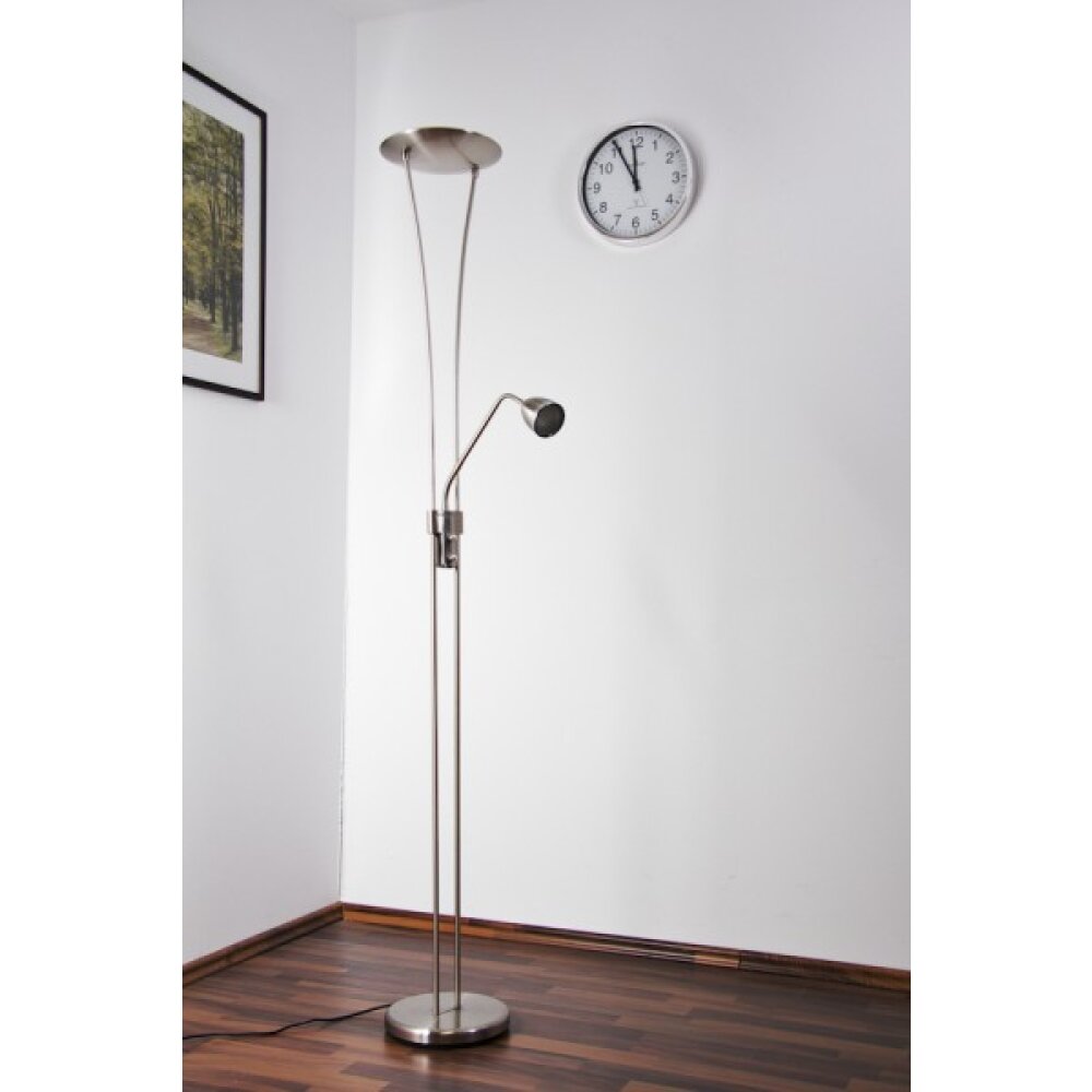 Trio Leuchten ARIZONA Deckenfluter LED Chrom, Edelstahl, Nickel-Matt, 1-flammig