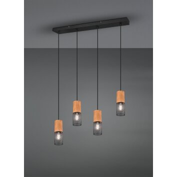 Trio Tosh Pendelleuchte LED Schwarz, 4-flammig