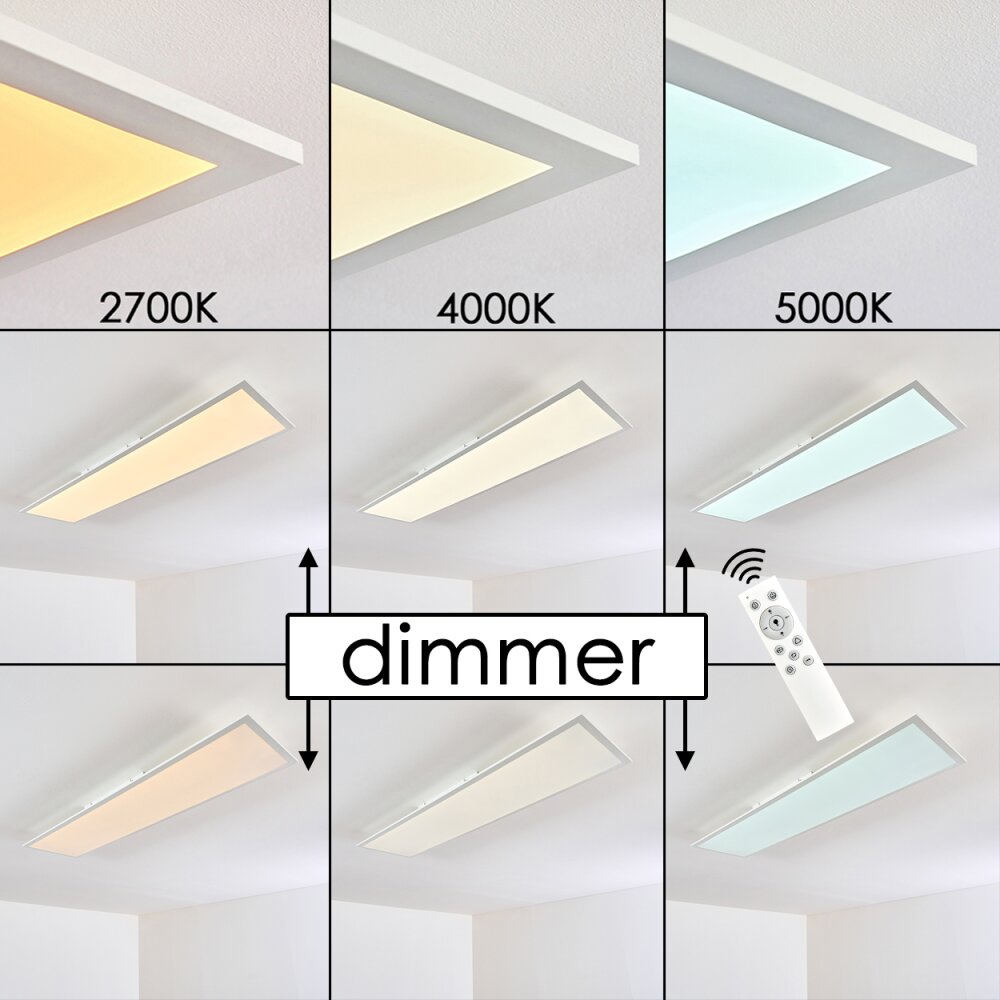 Antria LED Panel Weiß, 1-flammig, Fernbedienung, Farbwechsler