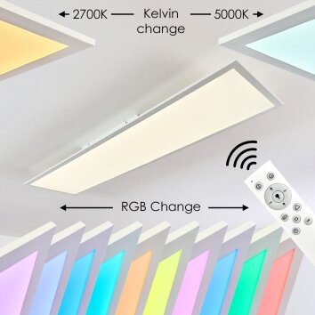 Antria LED Panel Weiß, 1-flammig, Fernbedienung, Farbwechsler