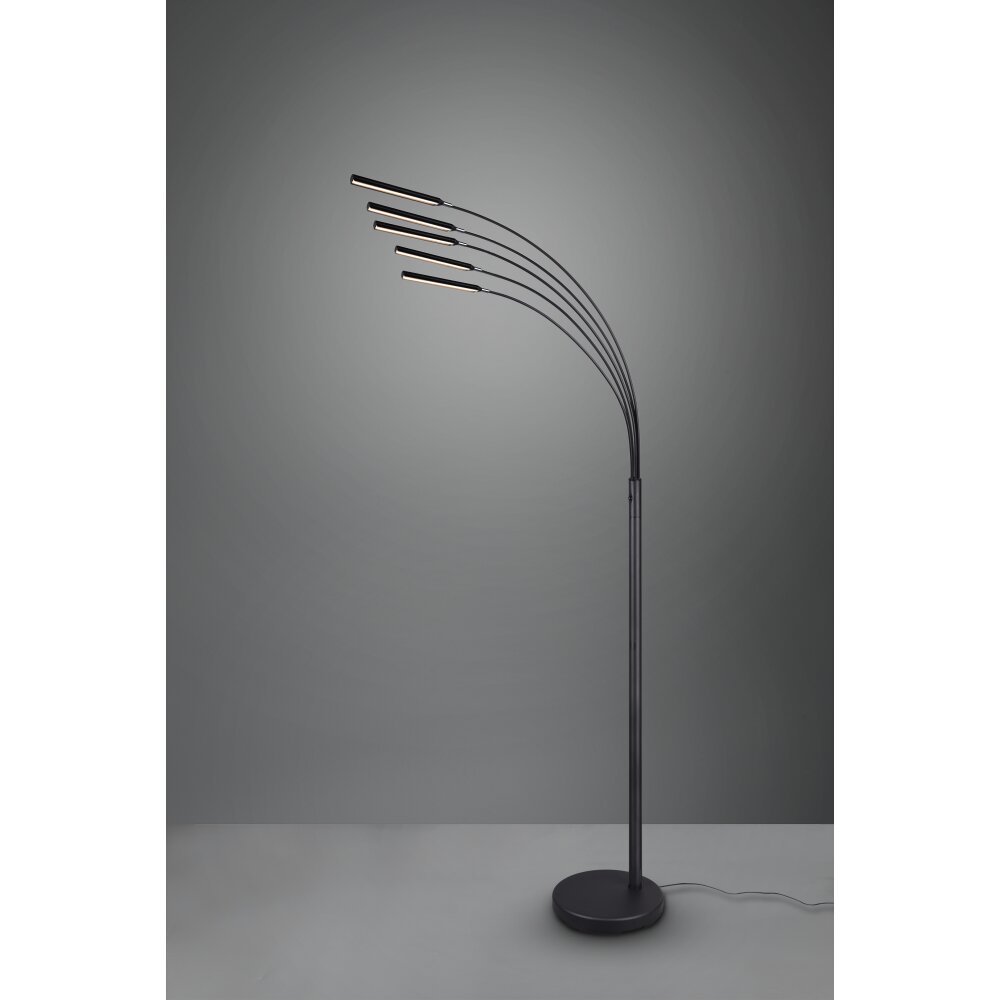 Reality Reed Bogenleuchte LED Schwarz, 5-flammig main product photo