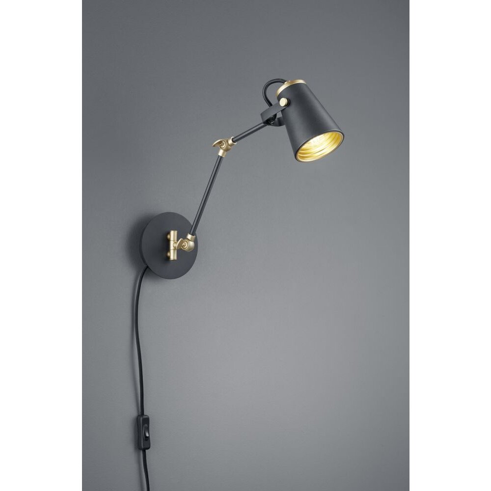 Trio Leuchten EDWARD Wandleuchte Schwarz, 1-flammig main product photo