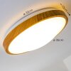 Sora Wood Deckenlampe LED Holz hell, Weiß, 1-flammig