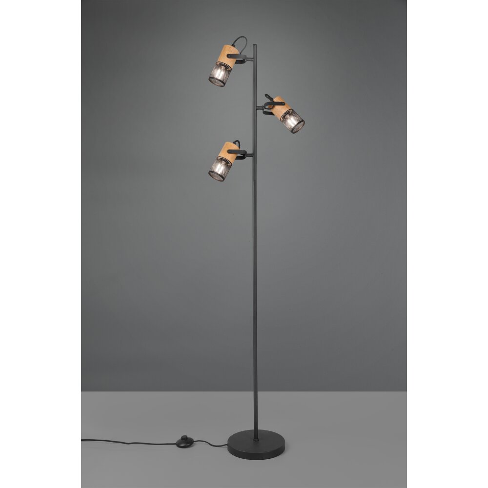 Trio Tosh Stehleuchte LED Schwarz, 3-flammig main product photo