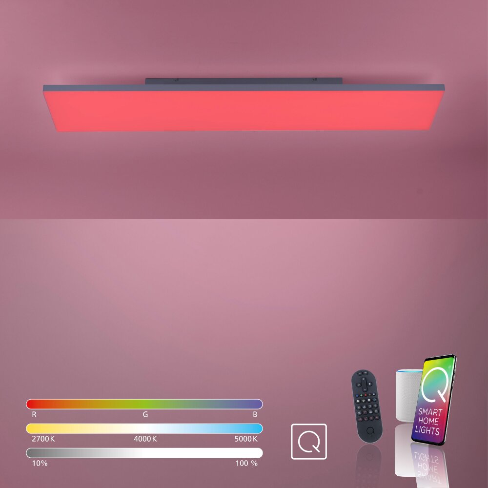 Paul Neuhaus Q-FRAMELESS Panel LED Weiß, 1-flammig, Fernbedienung, Farbwechsler main product photo