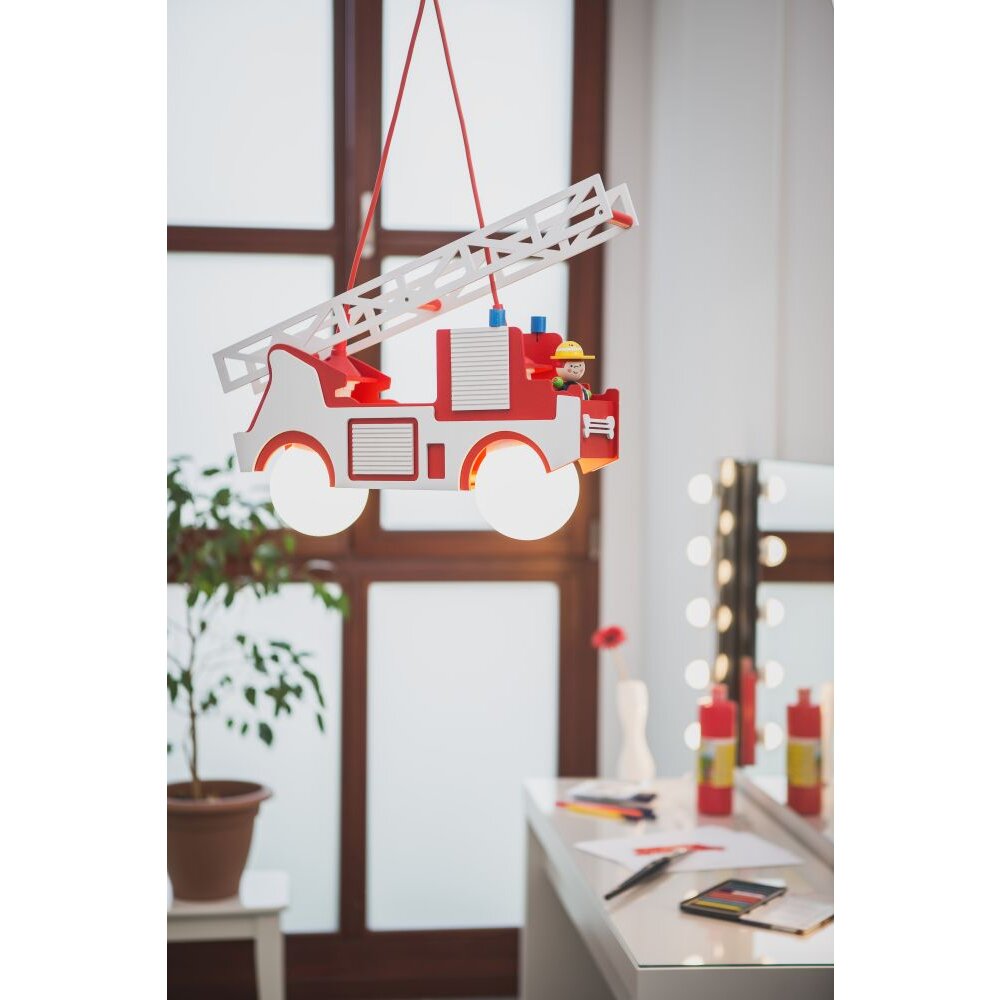 Elobra FRED Pendelleuchte Rot, Weiß, 2-flammig main product photo