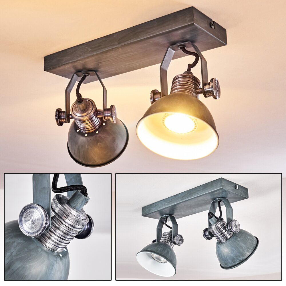Gudo Deckenleuchte Grau, Silber, 2-flammig main product photo